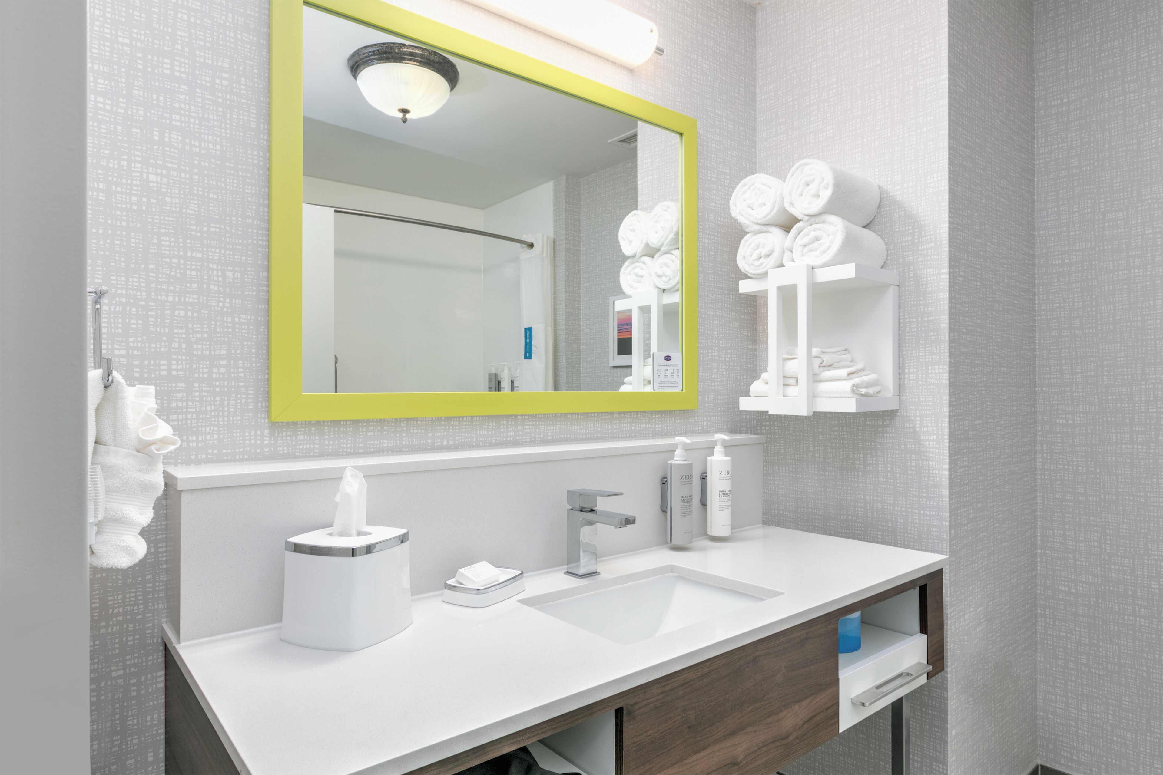 two queen beds non smoking | bathroom | free toiletries, hair dryer, towels, soap