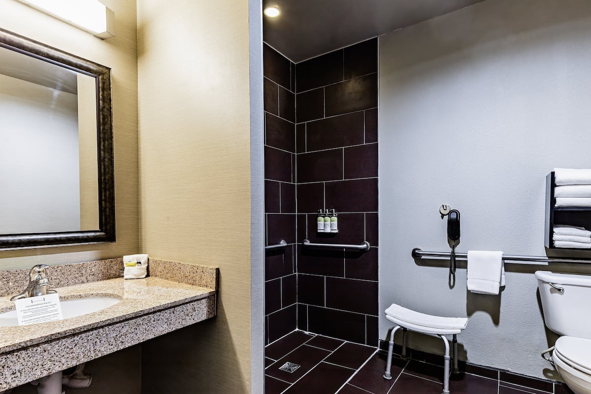 free toiletries, hair dryer, towels, soap