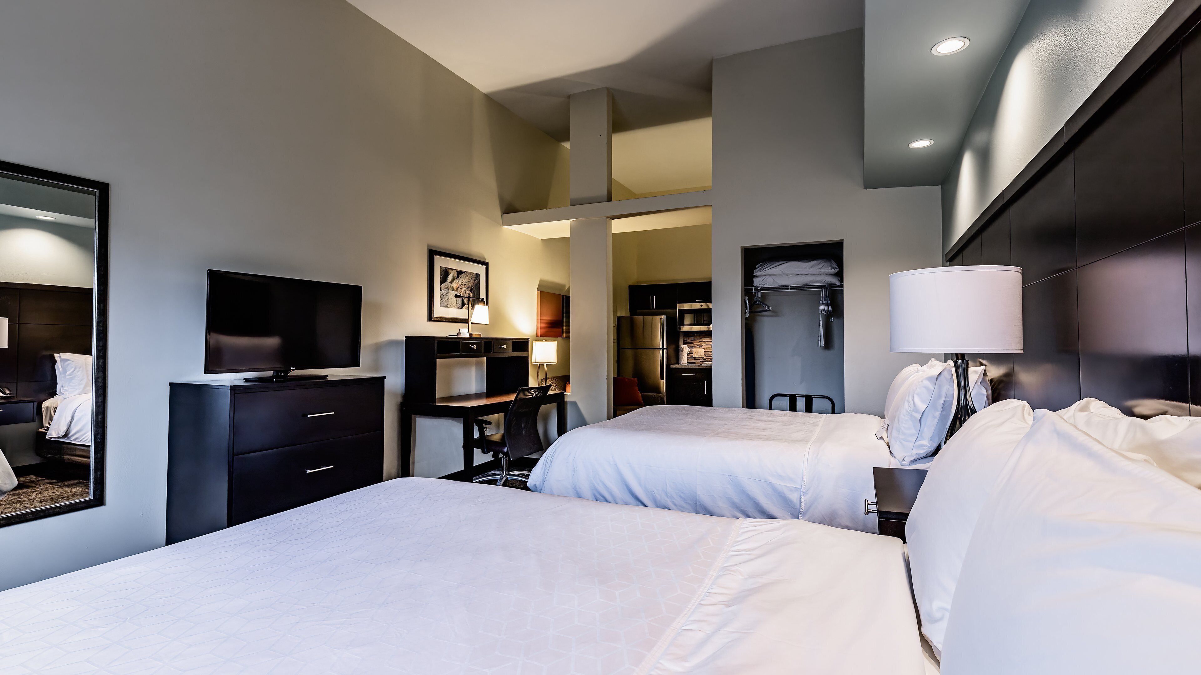 desk, laptop workspace, iron/ironing board, free cots/infant beds