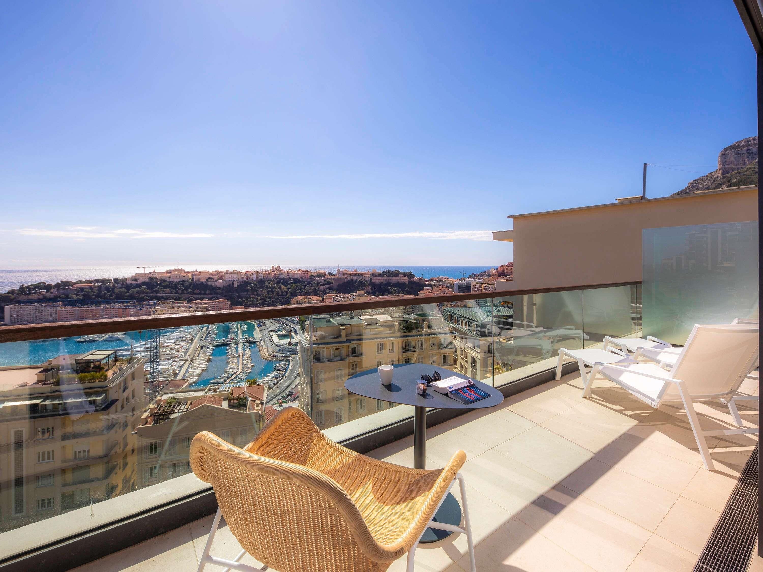 Junior Suite, 1 King Bed with Sofa bed, Terrace, Sea View (Riviera) | Premium bedding, in-room safe, blackout drapes, soundproofing