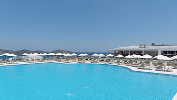 2 outdoor pools, pool umbrellas, sun loungers