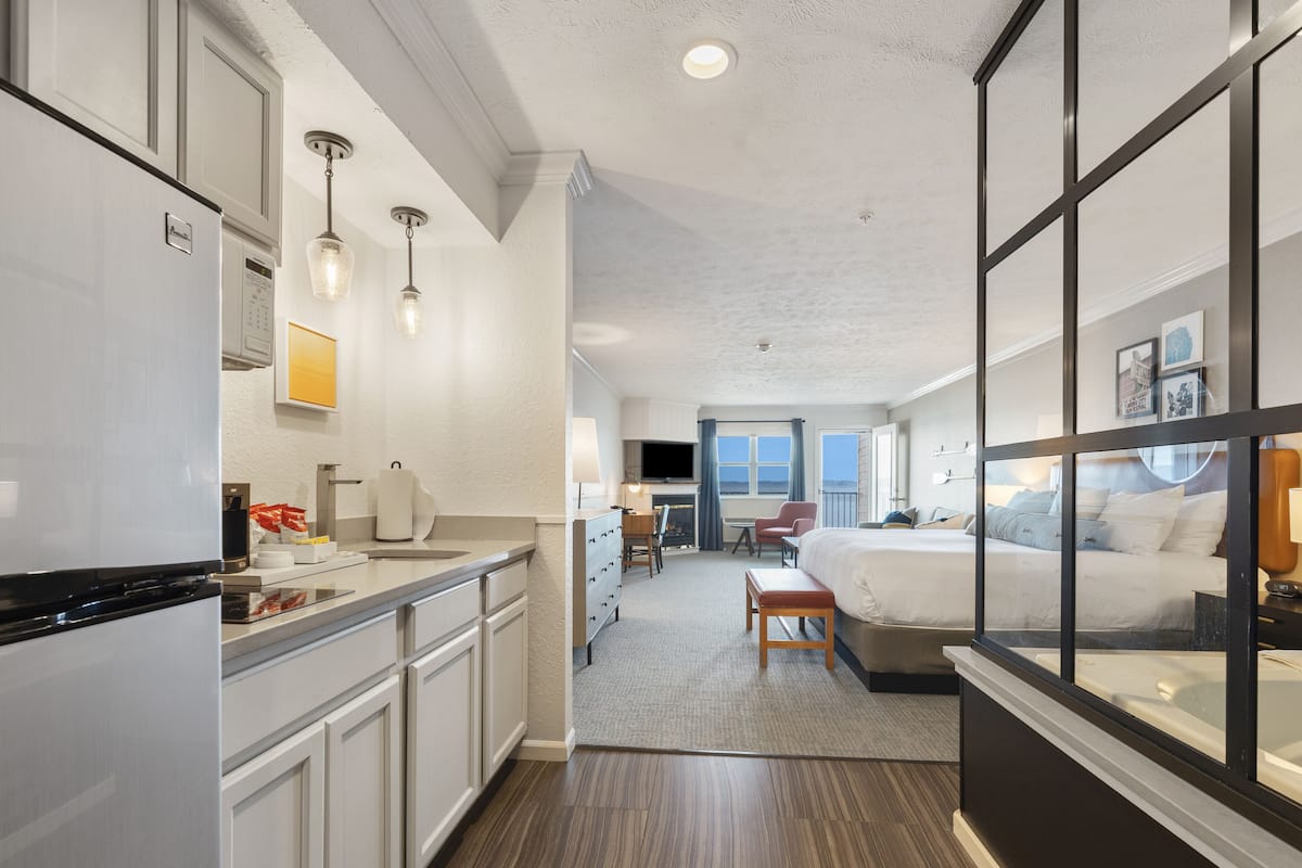 Lake Michigan Studio | 1 bedroom, premium bedding, in-room safe, individually decorated