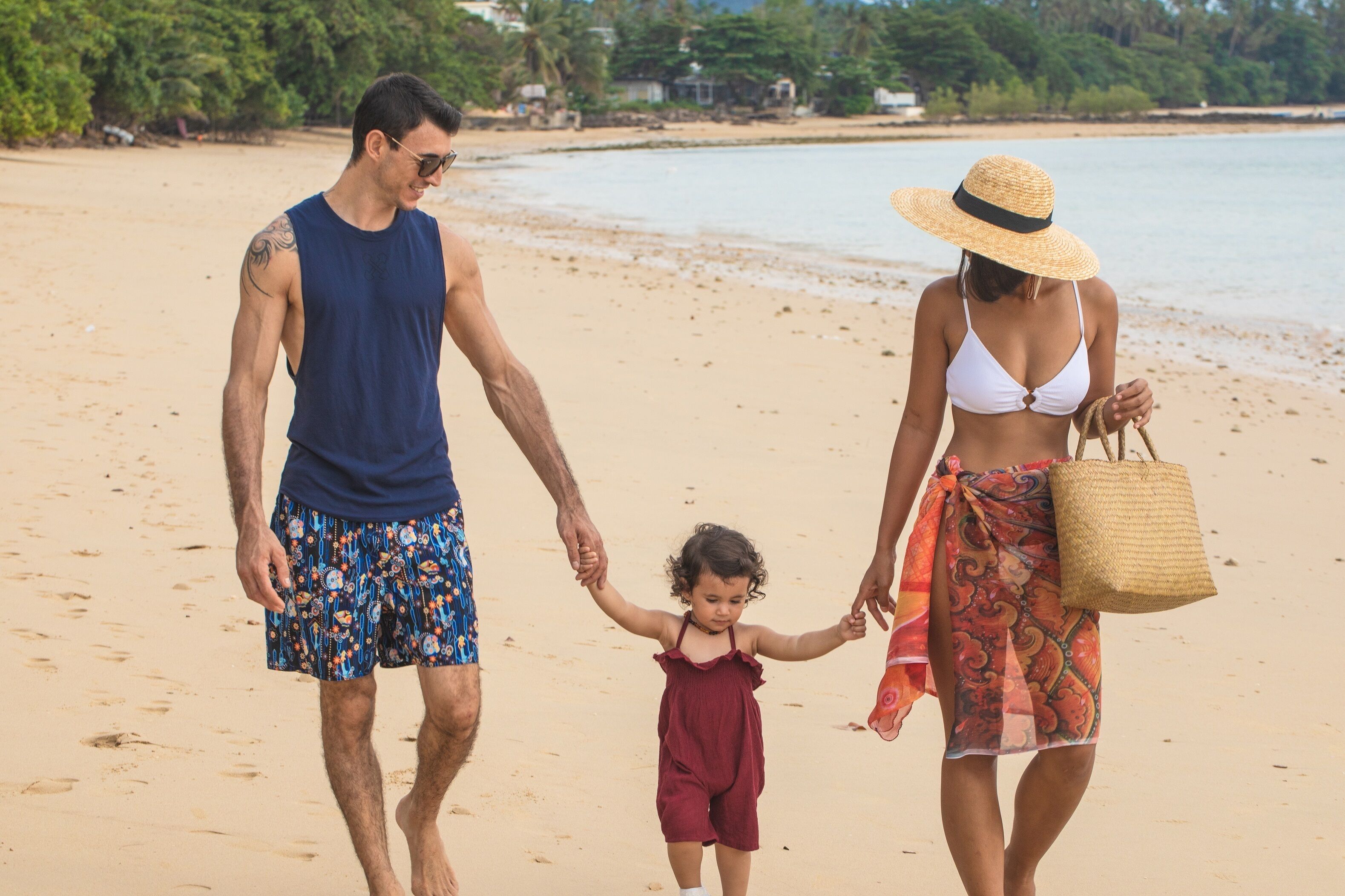 on the beach, beach towels, motor boating