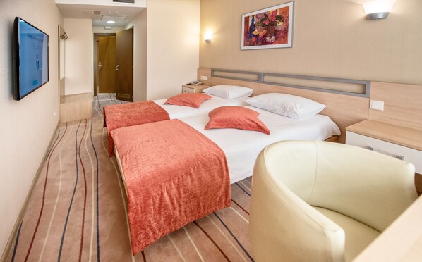 Minibar, coffres-forts dans les chambres, fer et planche à repasser