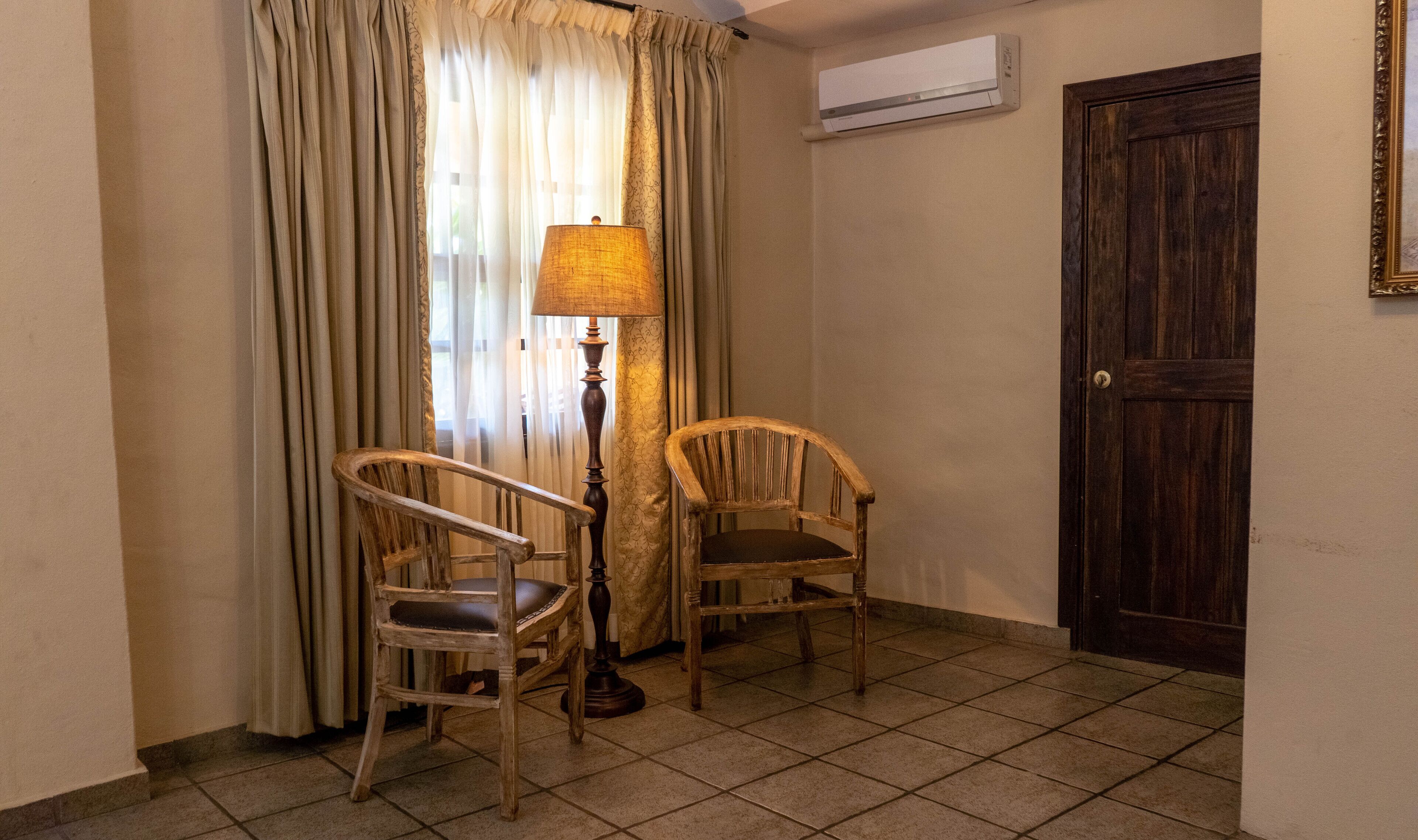 junior suite double bed | living area | lcd tv