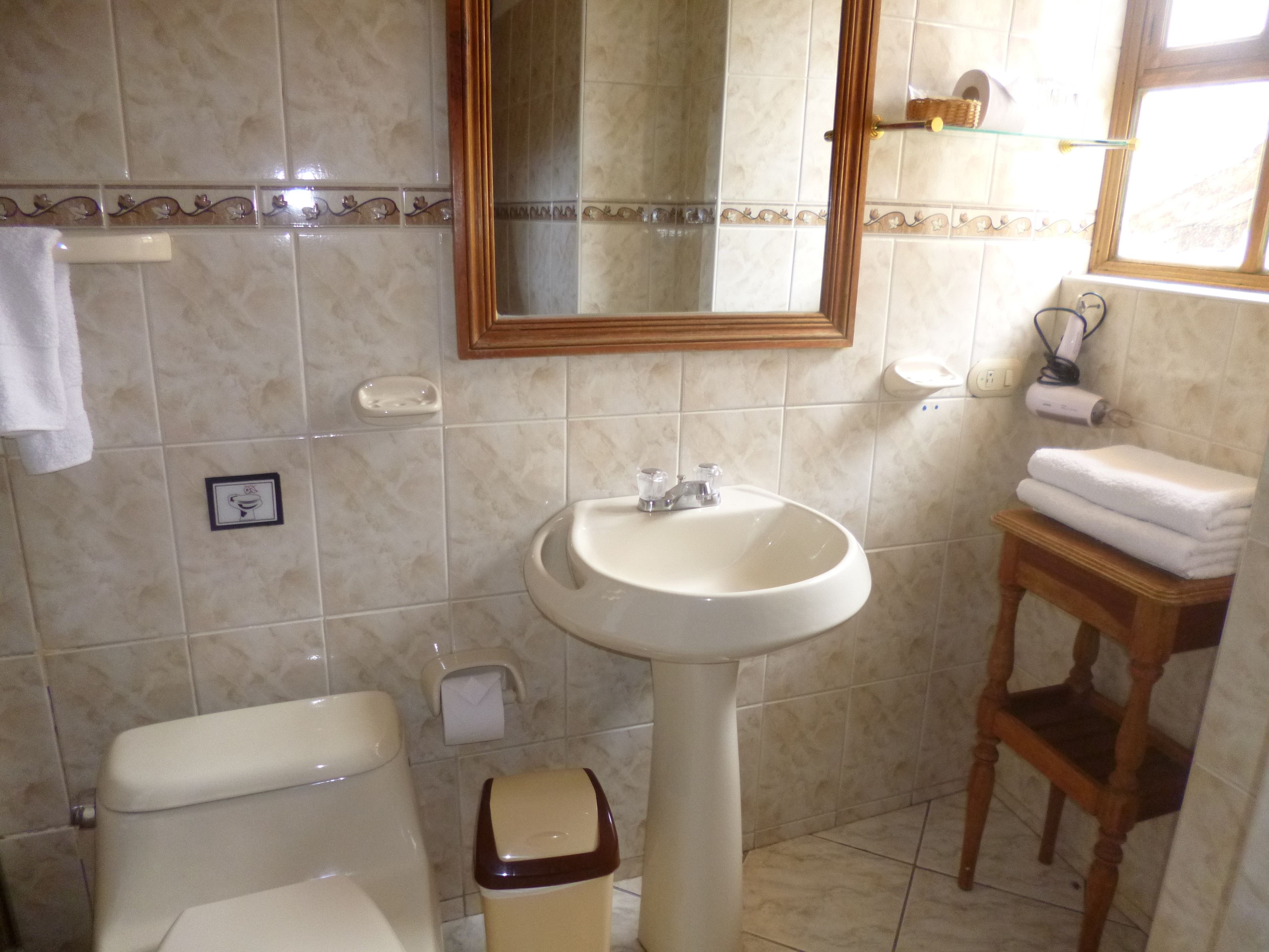 shower, free toiletries, towels