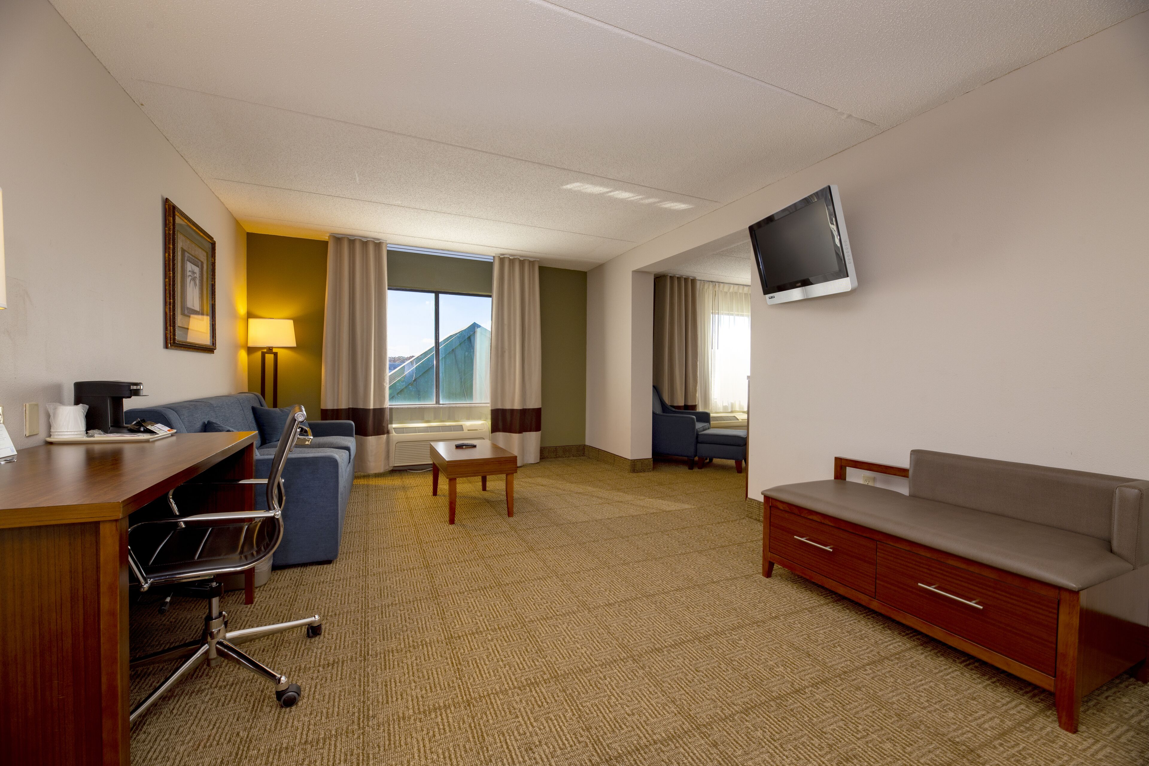 suite, 1 king bed, non smoking | living area | flat-screen tv