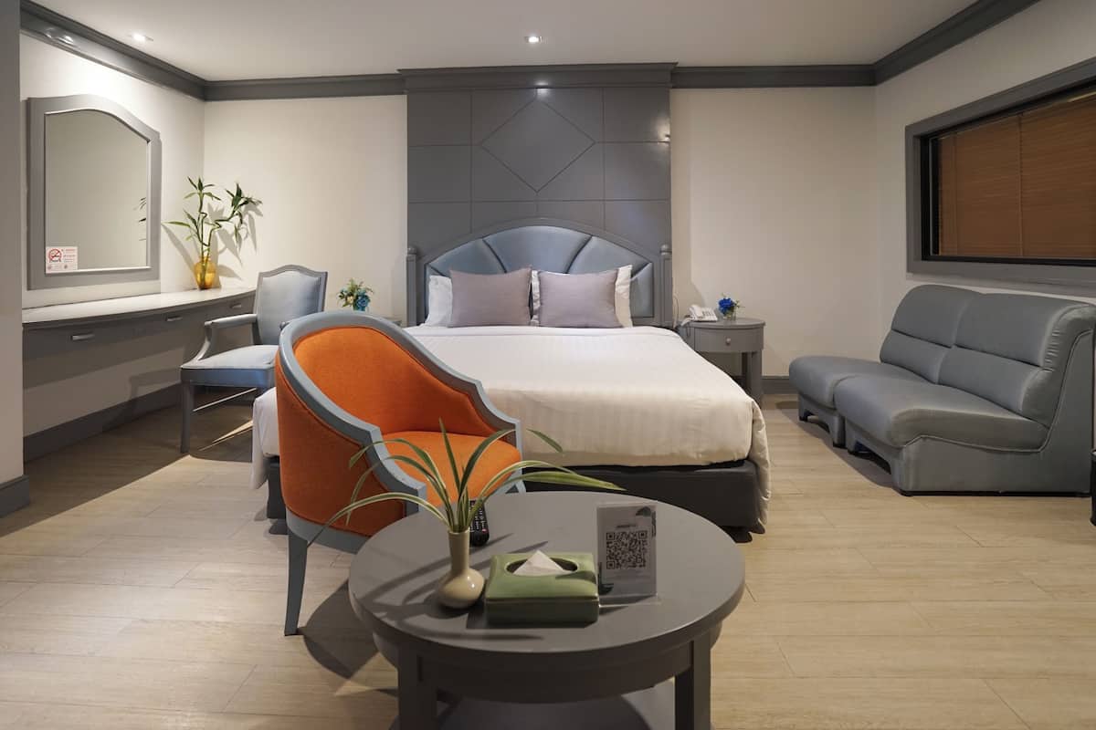 1 sovrum, sängtillbehör av högsta kvalitet och minibar