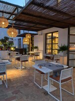 French cuisine, pool views 