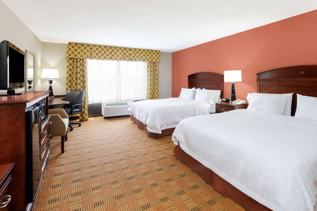 room, 2 queen beds, accessible, non smoking | in-room safe, desk, iron/ironing board, free wifi