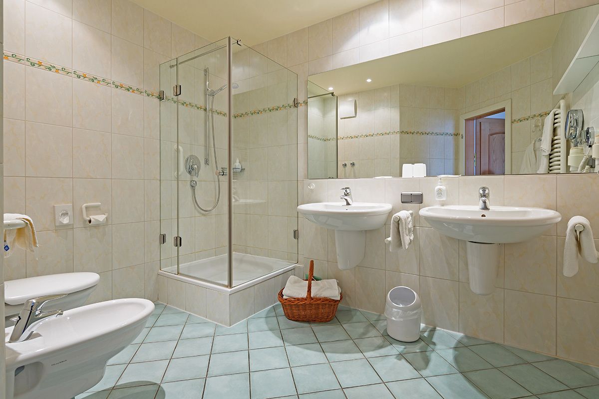 deep-soaking bathtub, free toiletries, hair dryer, dressing gowns