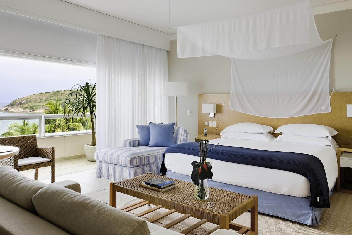 Luxury Suite, 1 Queen Bed, Balcony, Sea View | Egyptian cotton sheets, premium bedding, down comforters, pillowtop beds