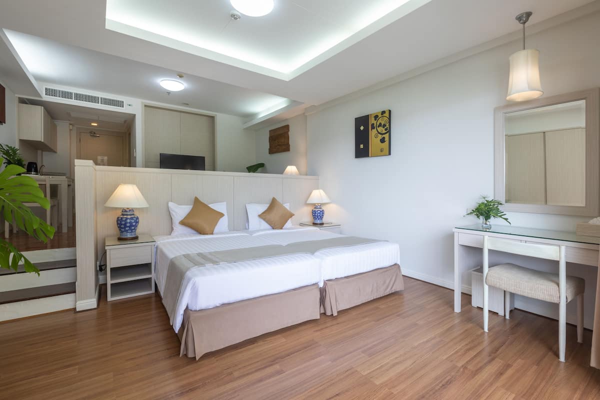 In-room safe, desk, blackout curtains, iron/ironing board (on request)