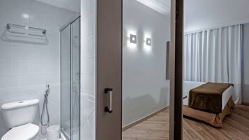 Minibar, desk, laptop workspace, blackout drapes