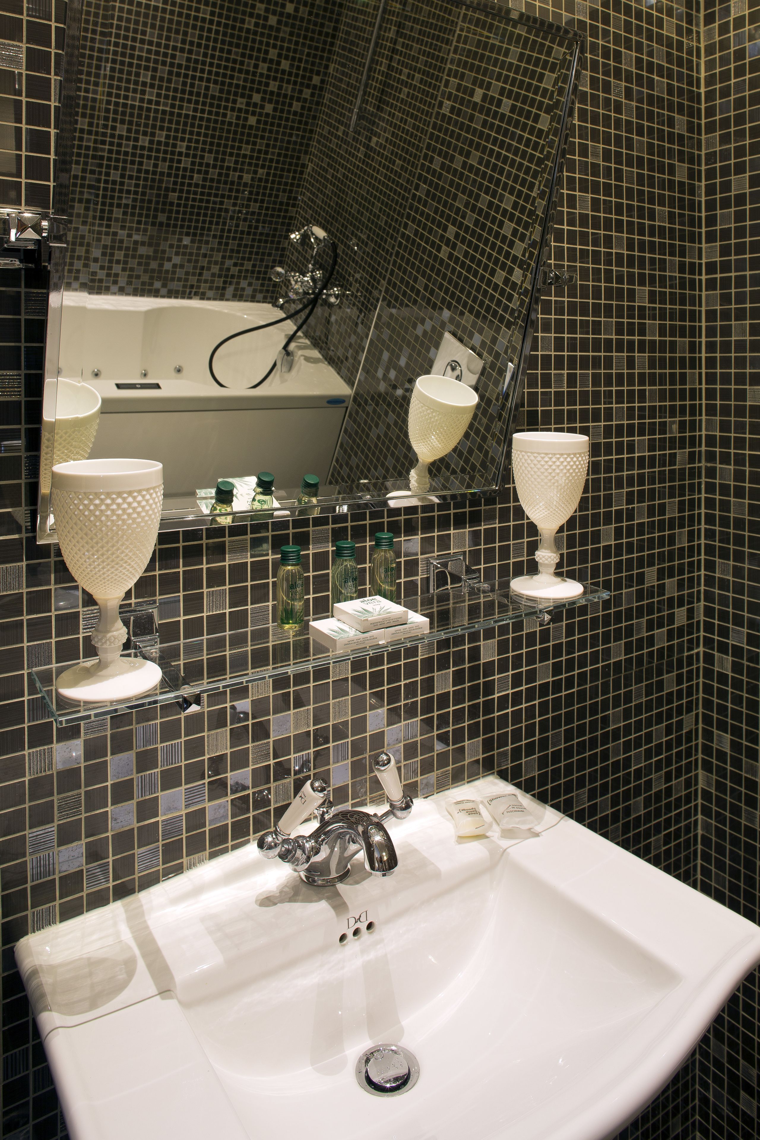 free toiletries, hair dryer, slippers, towels