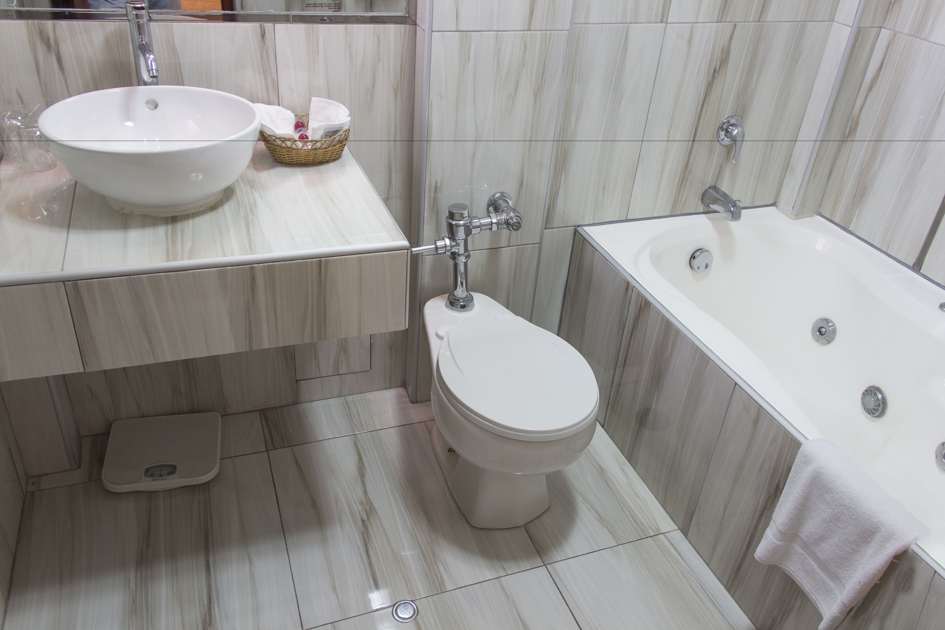 standard double or twin room | bathroom | hair dryer, towels