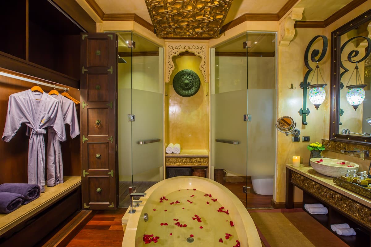 room, pool access (baray villa) | bathroom amenities | free toiletries, hair dryer, bathrobes, towels