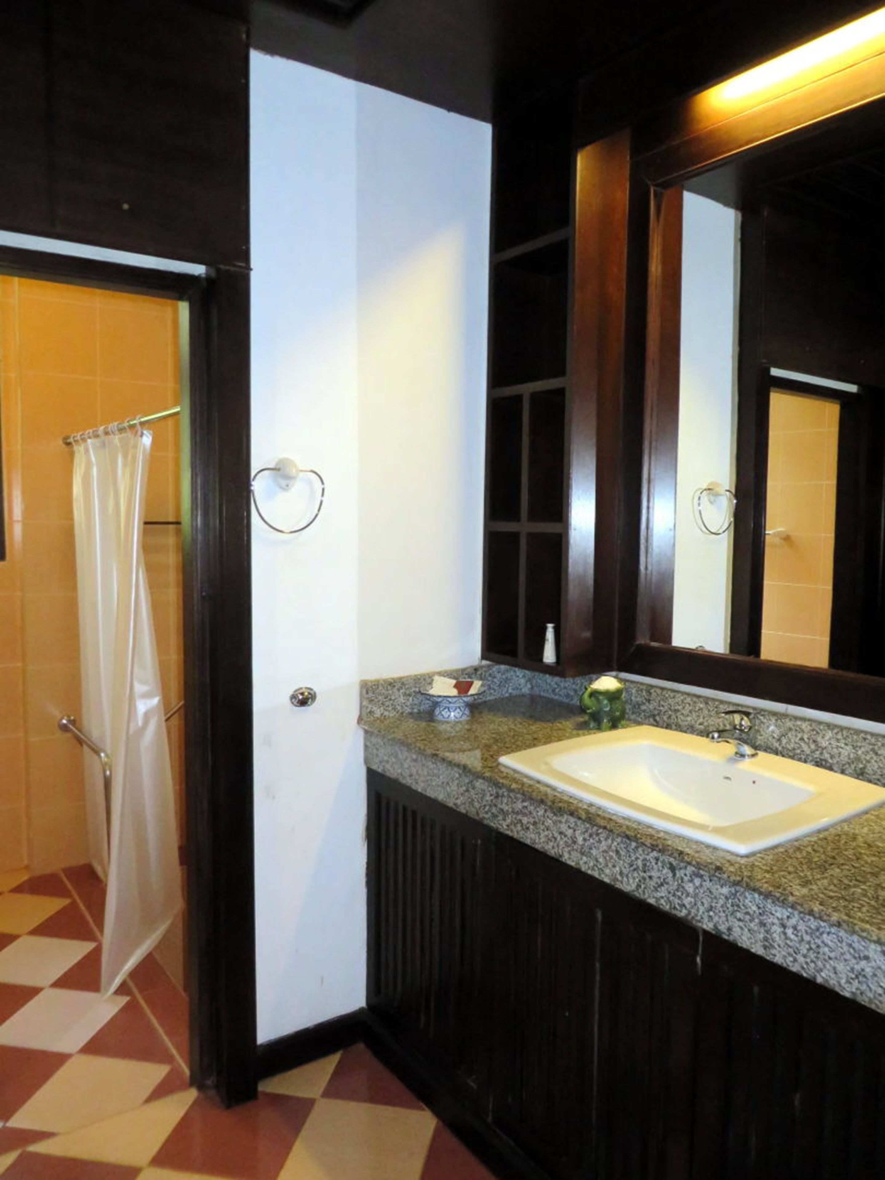 shower, rainfall showerhead, hair dryer, bathrobes