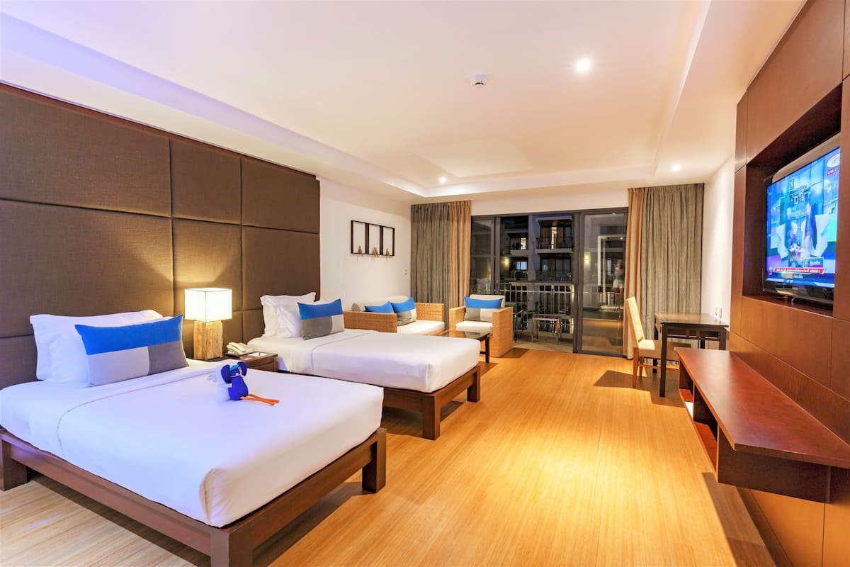 Deluxe Double or Twin Room, Pool View | In-room safe, desk, iron/ironing board (on request), WiFi