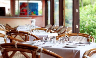 Breakfast, lunch, dinner served; Mediterranean cuisine, pool views