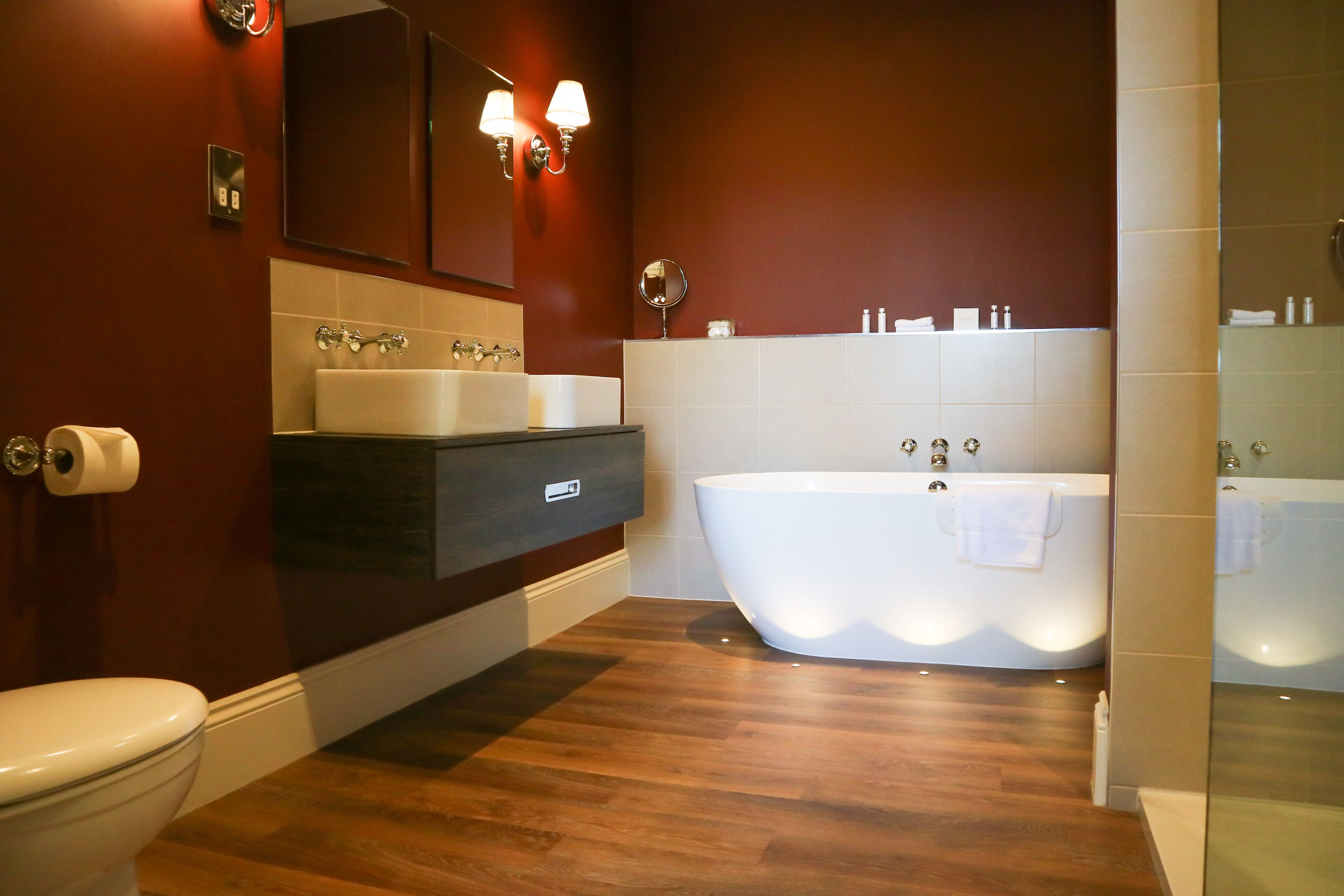 free toiletries, hair dryer, bathrobes, slippers