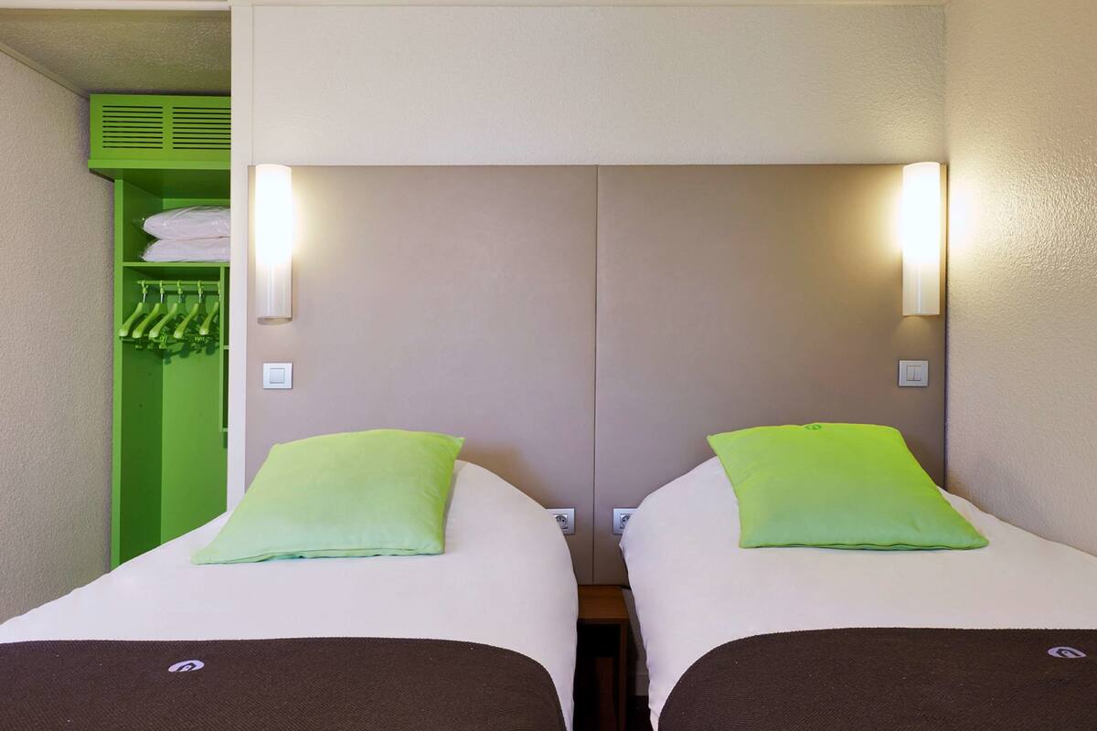 next generation, room, 2 single beds | 1 bedroom, premium bedding, desk, laptop workspace