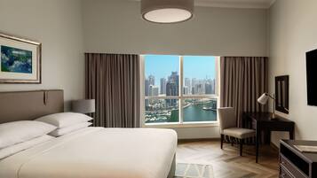 Premium bedding, down comforters, minibar, in-room safe