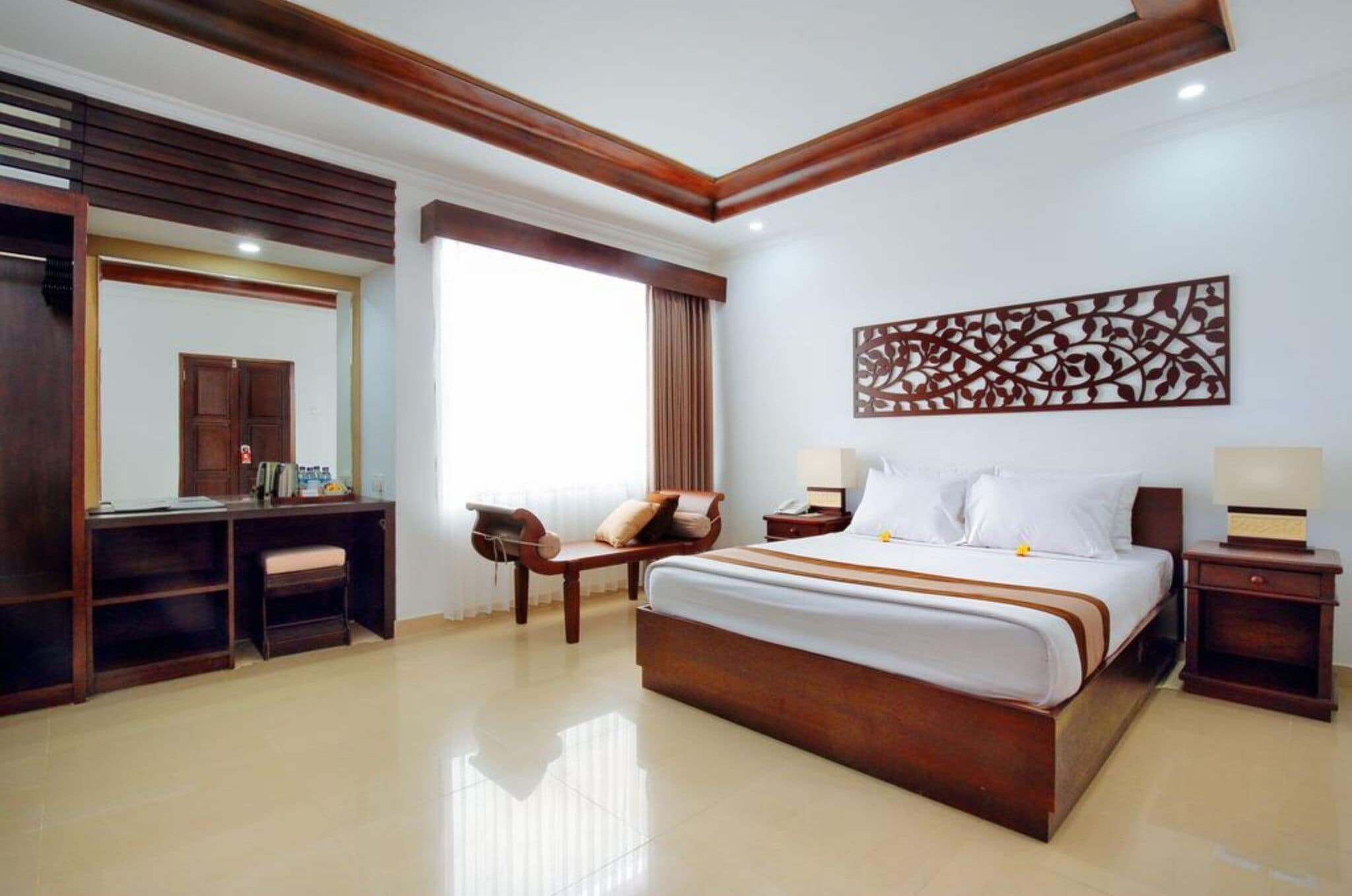 Desk, blackout drapes, cribs (free), rollaway beds (surcharge)