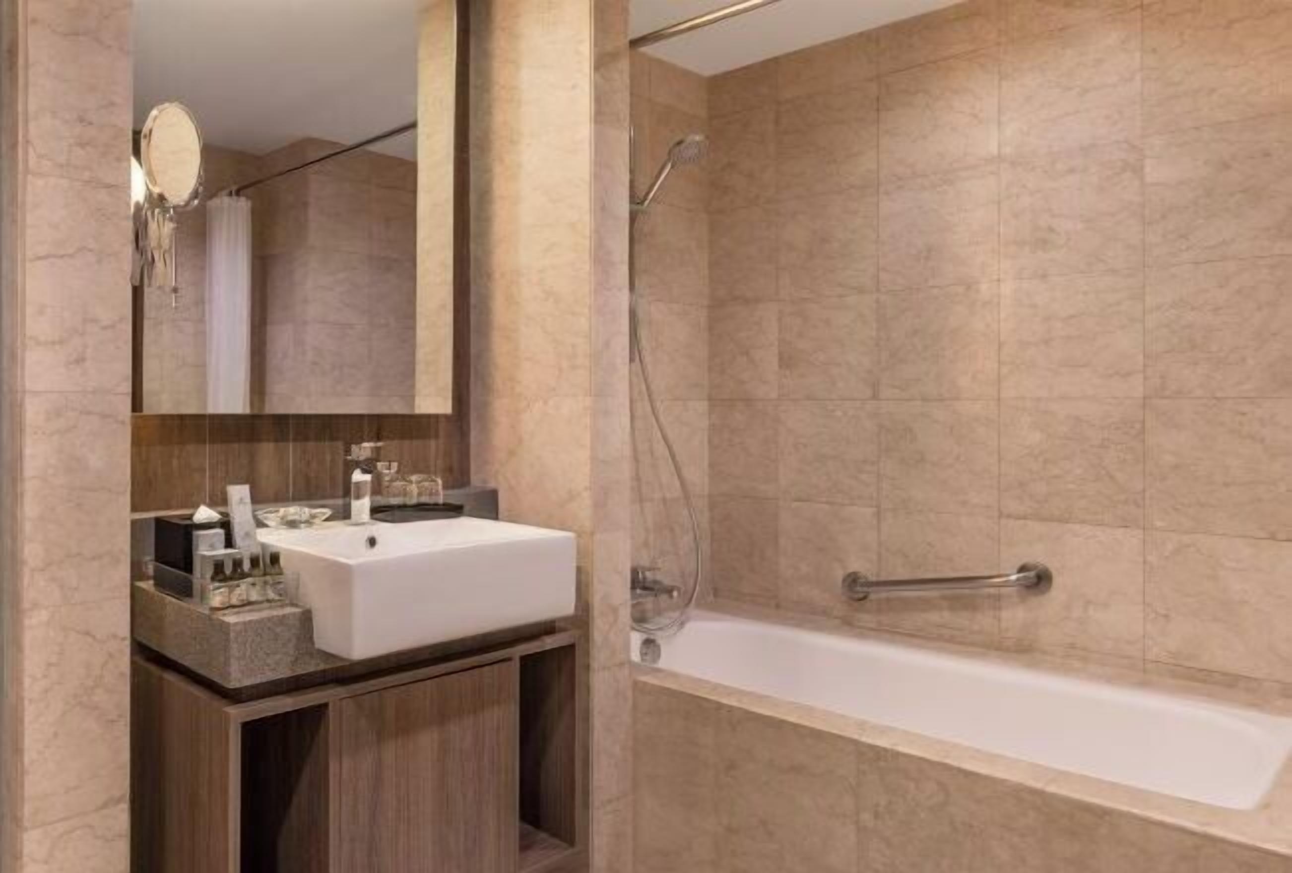 Eco-friendly toiletries, hair dryer, bathrobes, slippers