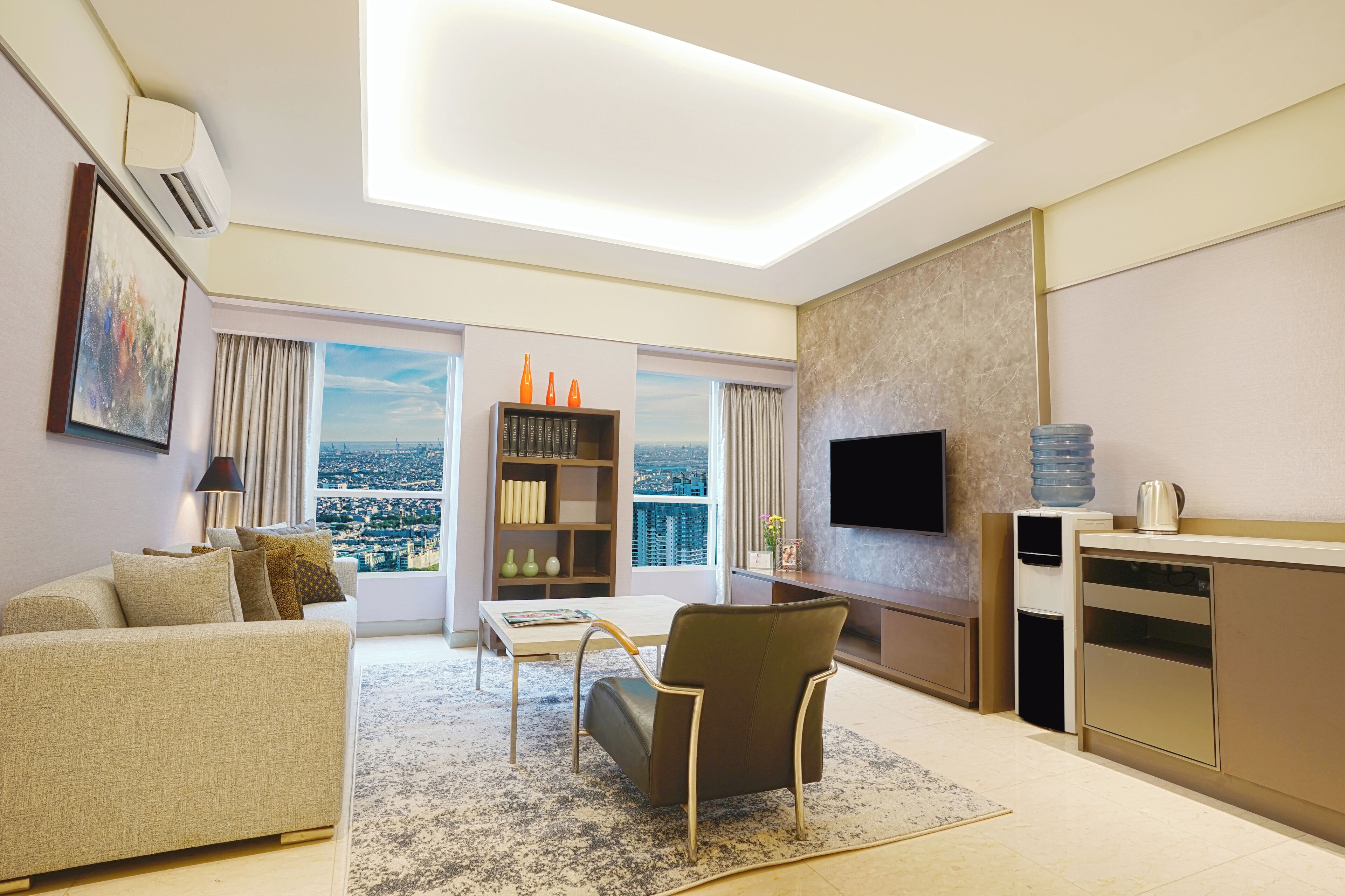 Executive Suite, 2 Bedrooms | Living area | LED TV, DVD player