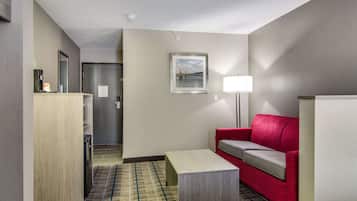 Select Comfort beds, desk, blackout drapes, soundproofing