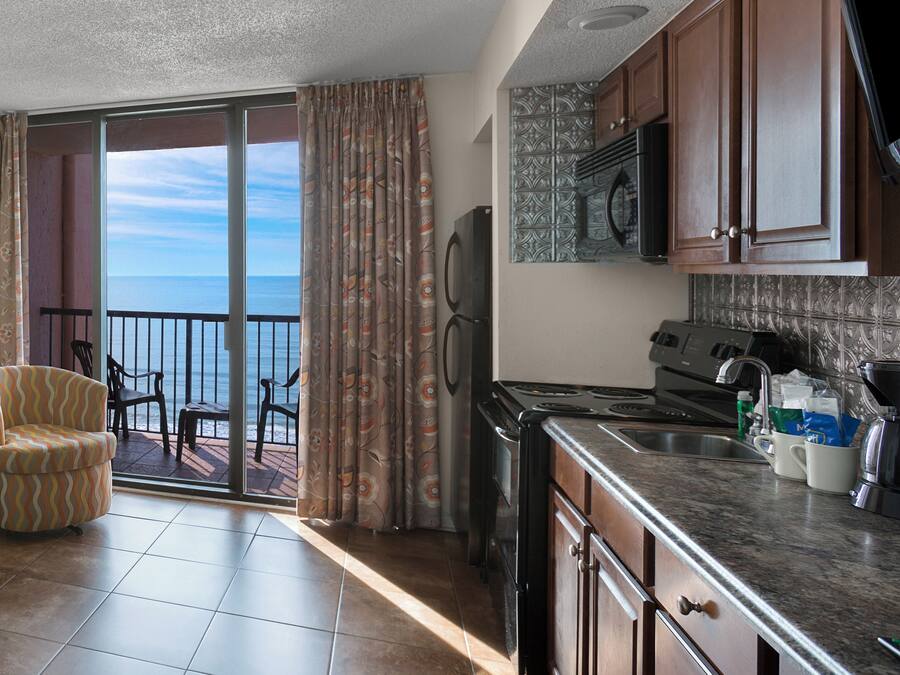 Fridge, microwave, coffee/tea maker