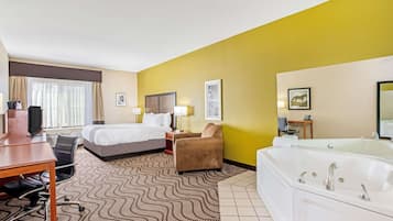 Premium bedding, desk, blackout curtains, iron/ironing board