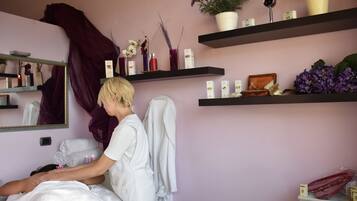 Body treatments, body scrubs, facials, manicures and pedicures, massages