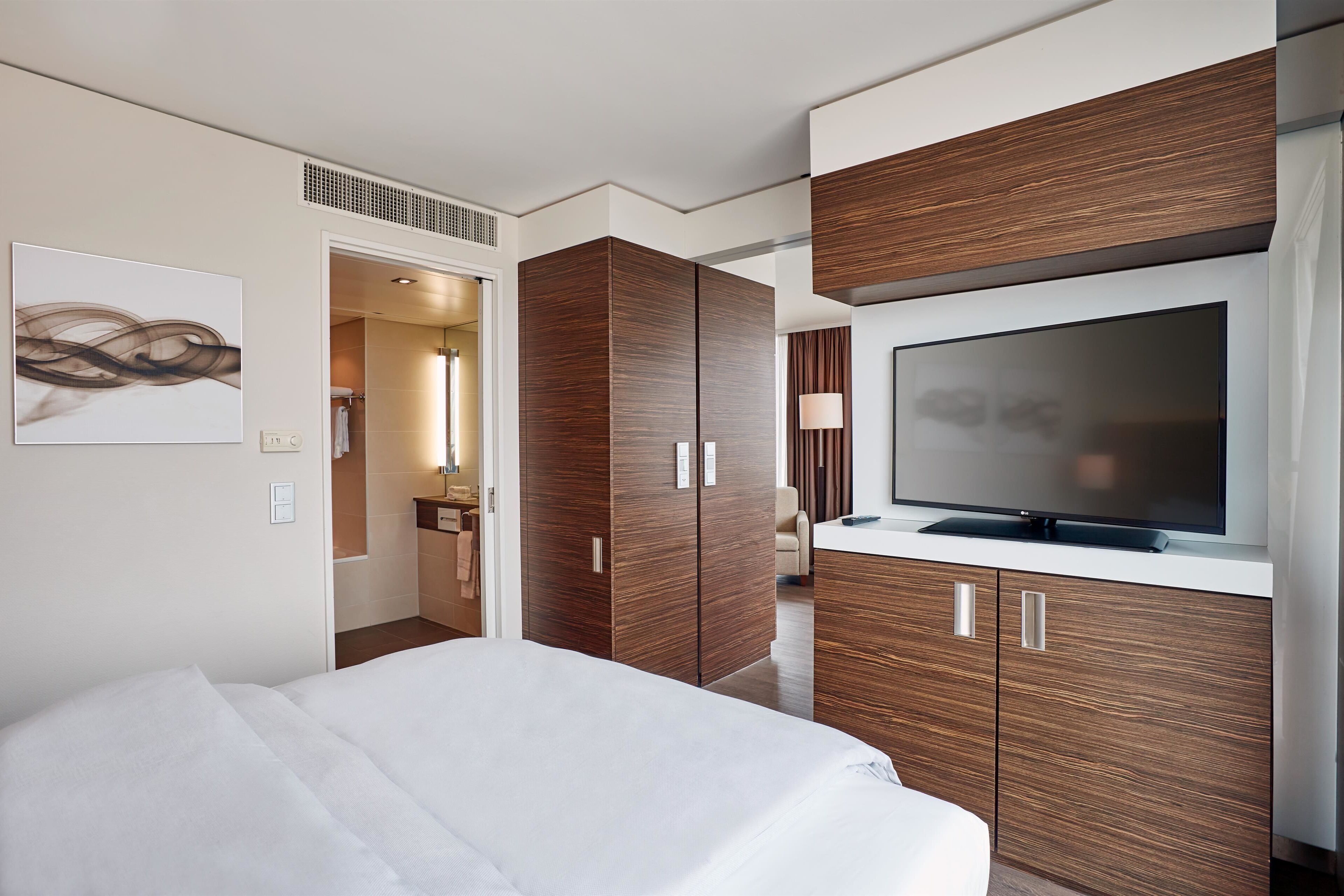 In-room safe, desk, laptop workspace, blackout curtains