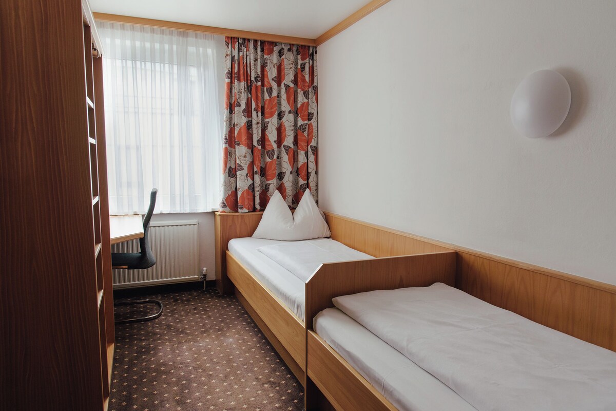 Small Double Room | Hypo-allergenic bedding, desk, laptop workspace, blackout curtains