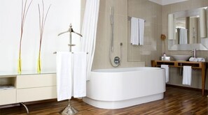Shower, hair dryer, slippers