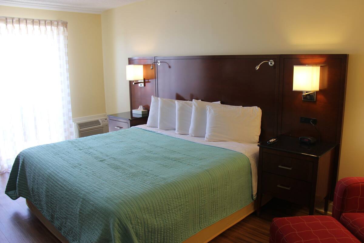 Standard Room, 1 King Bed | Iron/ironing board, WiFi (free), alarm clocks, bed sheets
