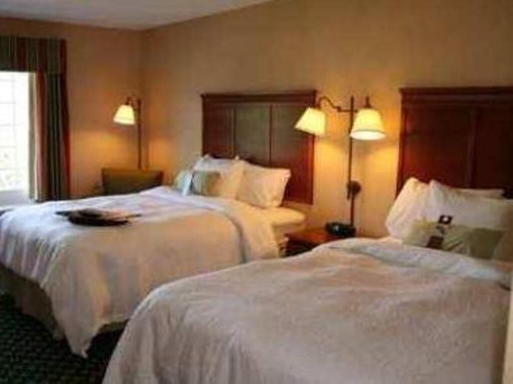 Down comforters, desk, blackout drapes, soundproofing