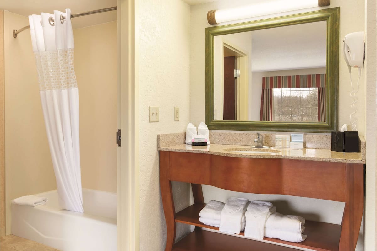 Hair dryer, towels