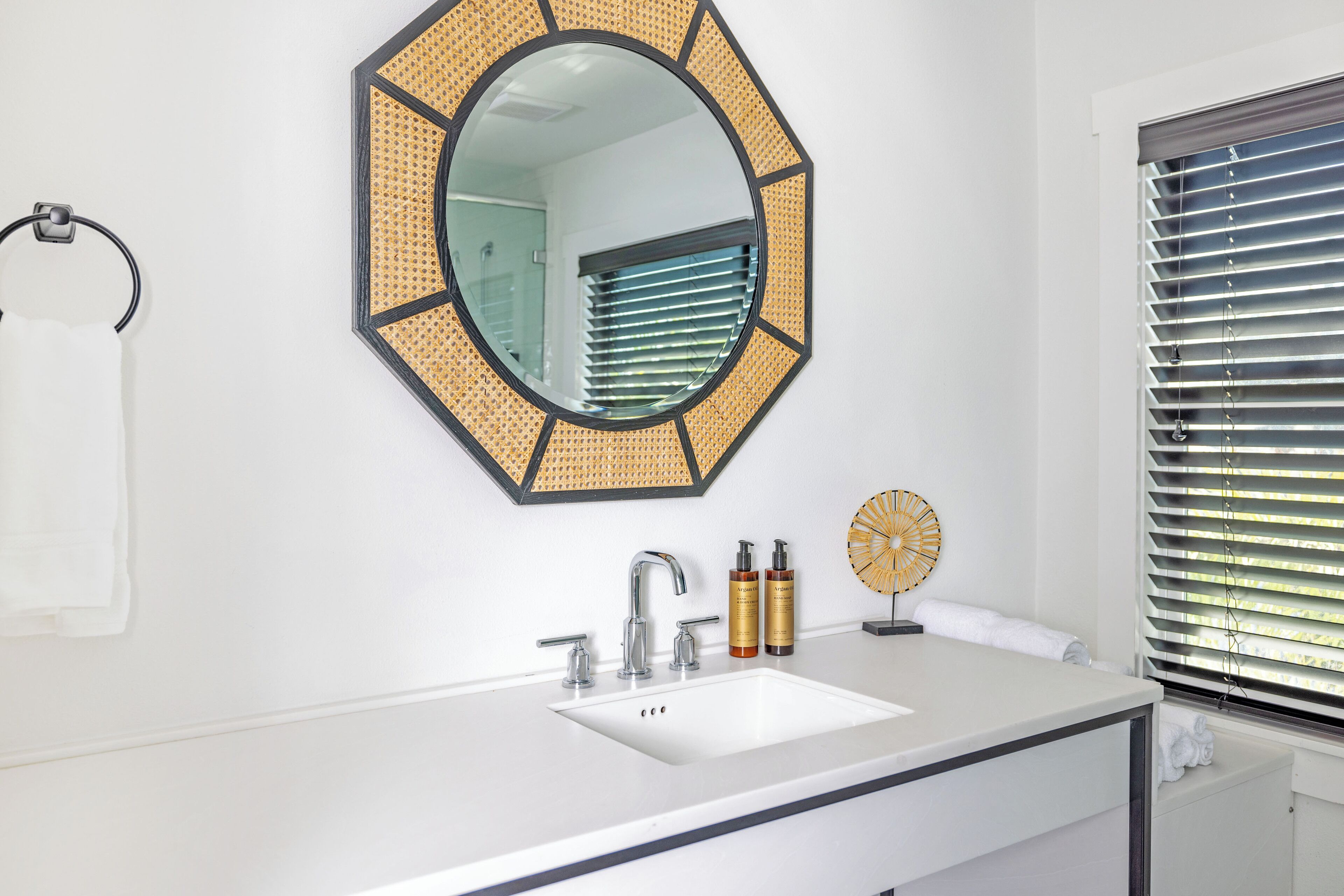 free toiletries, hair dryer, towels