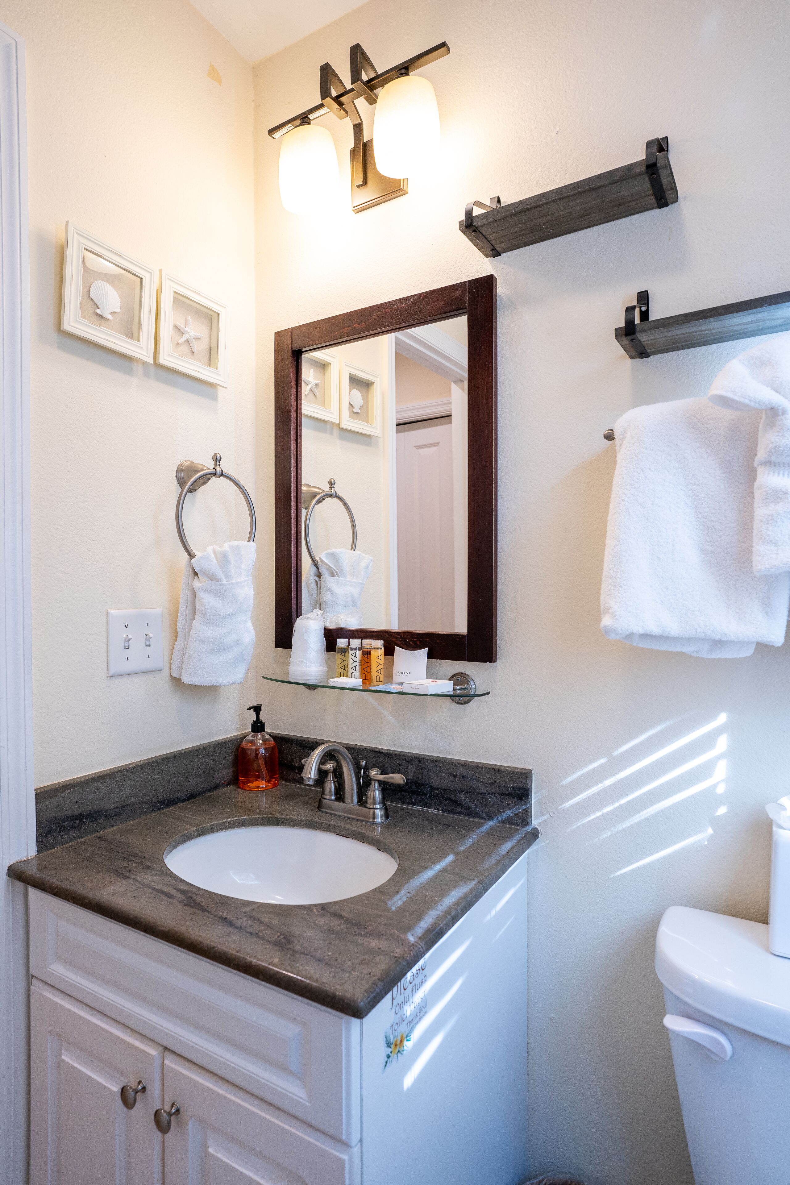 premium studio suite, 1 king bed with sofa bed (unit 108) | bathroom | shower, free toiletries, hair dryer, towels