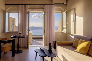 Suite, Jetted Tub, Caldera & Sea View (VIP) | Living area | 32-inch LCD TV with cable channels, TV