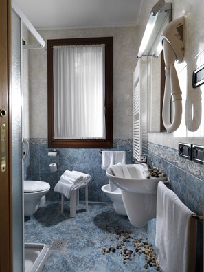 Hair dryer, towels