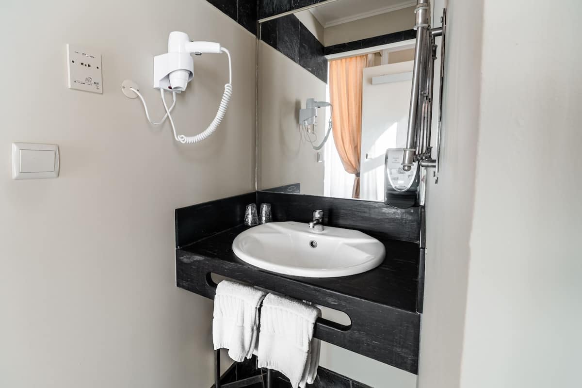 standard double or twin room | bathroom | combined shower/bathtub, deep-soaking bathtub, free toiletries