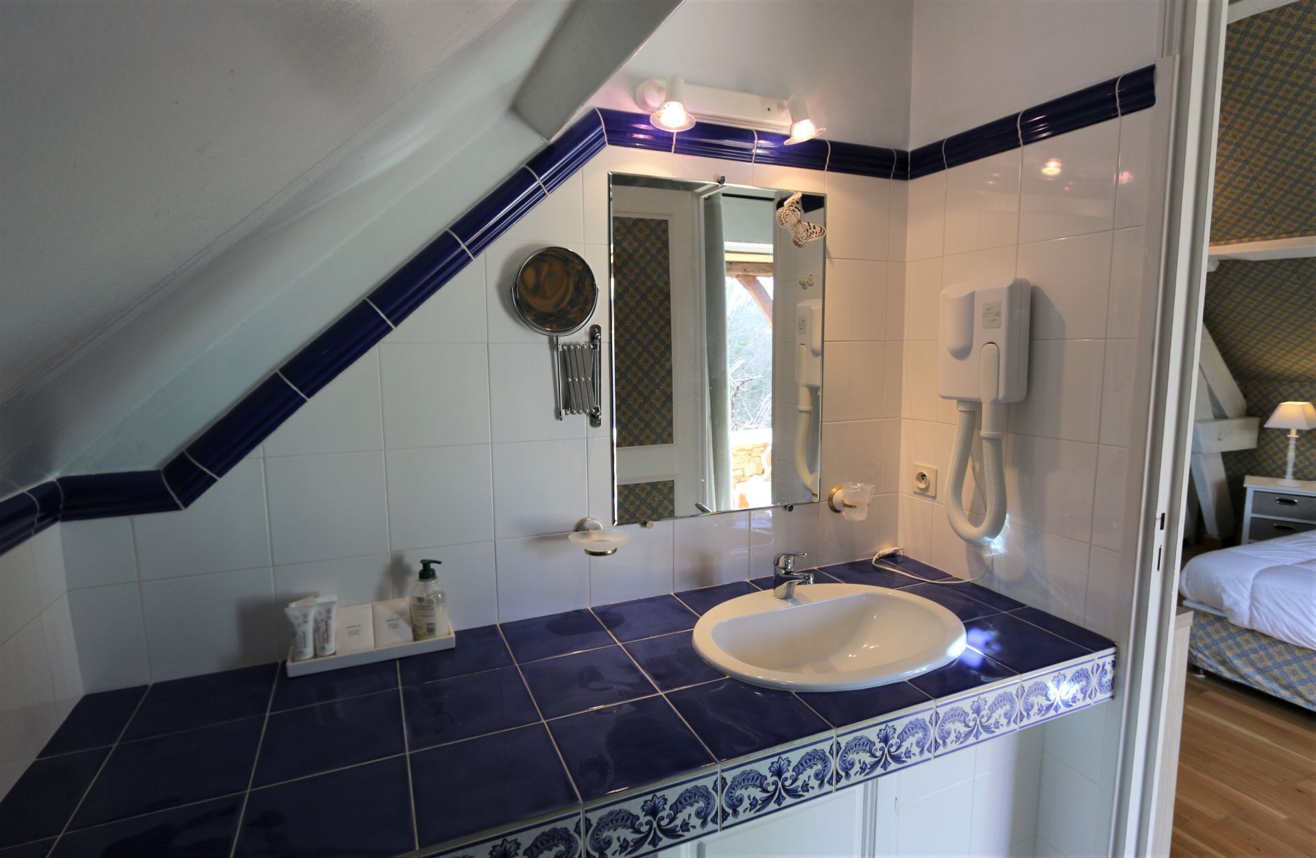 free toiletries, hair dryer, towels, soap