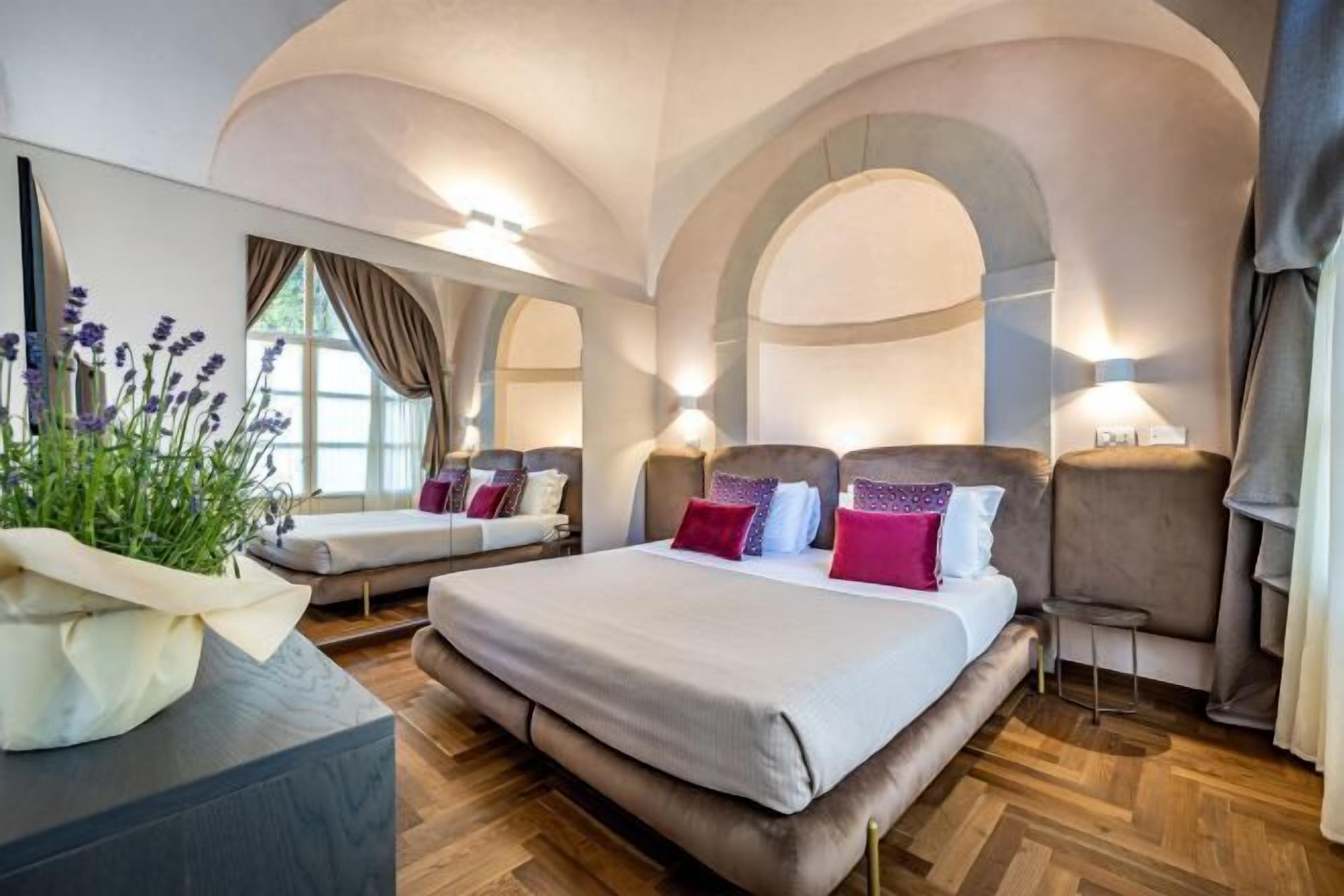 Down comforters, memory foam beds, minibar, in-room safe