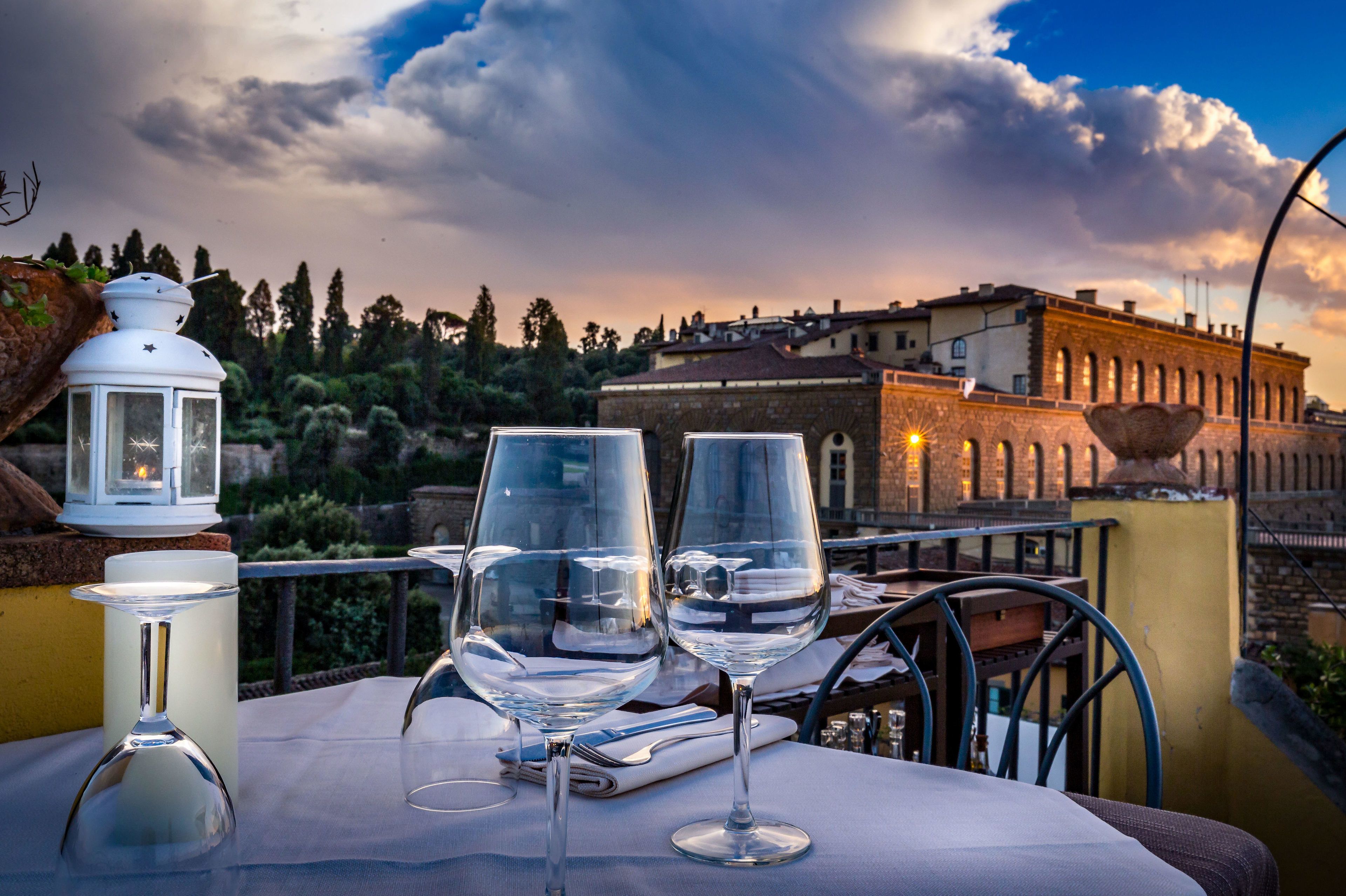 Dinner served, al fresco dining 