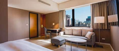 Premium bedding, down duvets, in-room safe, desk