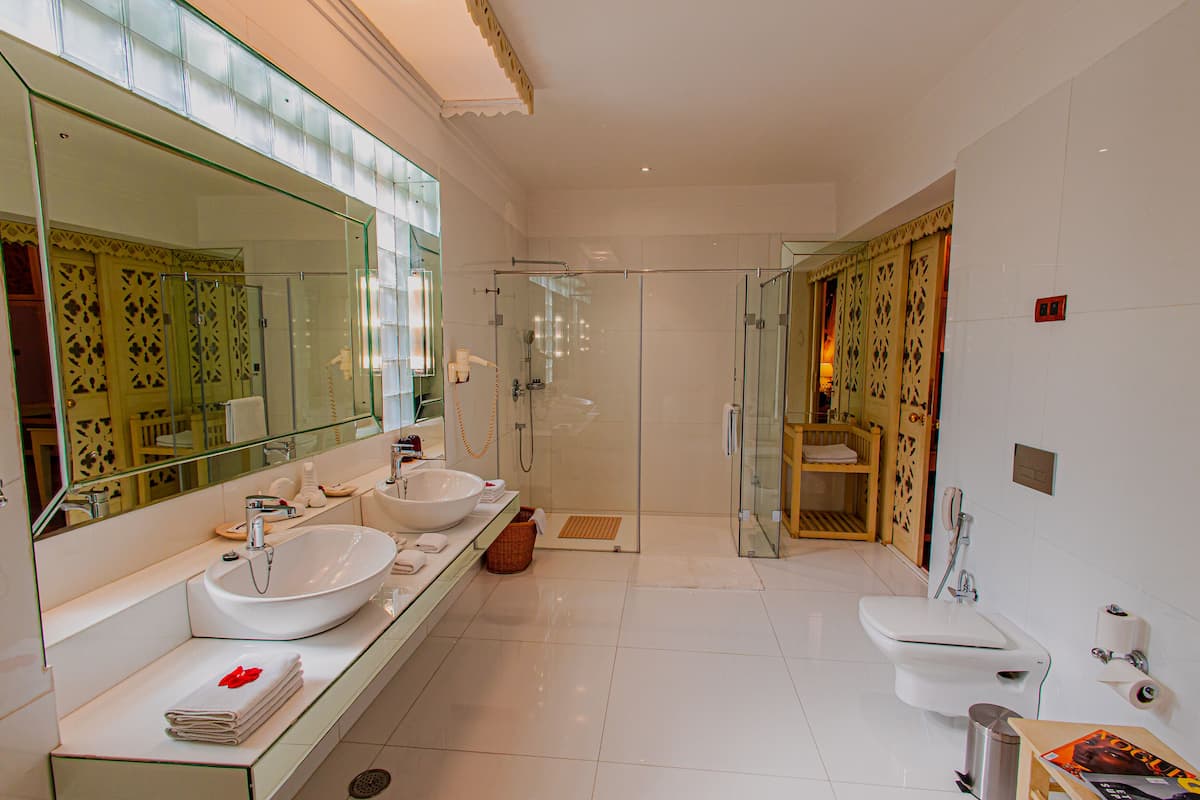 free toiletries, hair dryer, bathrobes, slippers